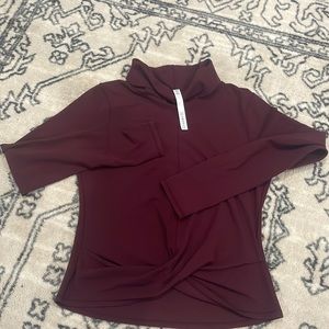 Lululemon maroon cowl neck pull over size 12